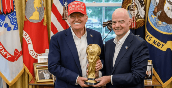 Trump entregará taça da Copa de 2026 ao lado de Infantino, afirma presidente da Fifa